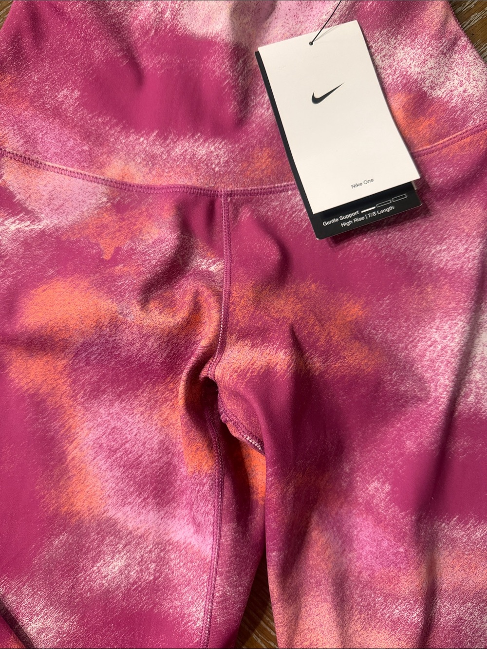 Nike Pink & Orange Tie-Dye High-Rise Leggings